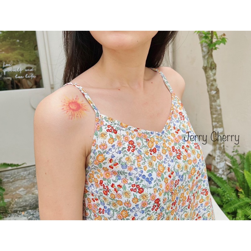 Đầm 2 dây maxi đuôi cá hoa nhí