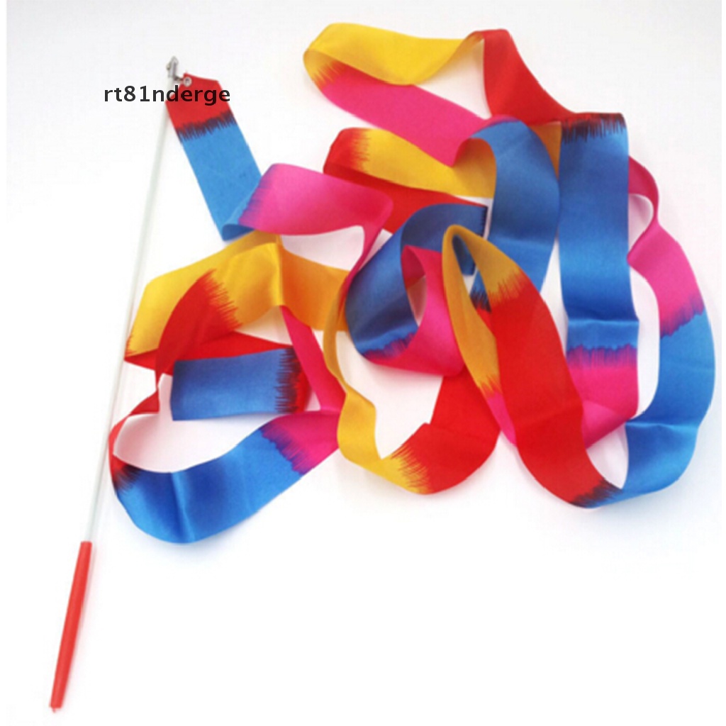 【ge】 4m Kids Dance Ribbon Gym Rhythmic Art Gymnastic Ballet Streamer Twirling Rod .