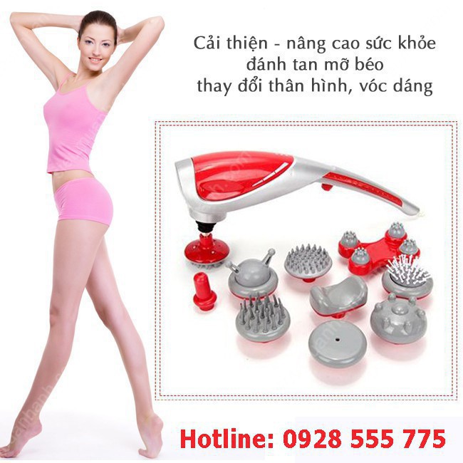 [CHÍNH HÃNG] Máy massage cầm tay hồng ngoại 10 đầu Massager-King.