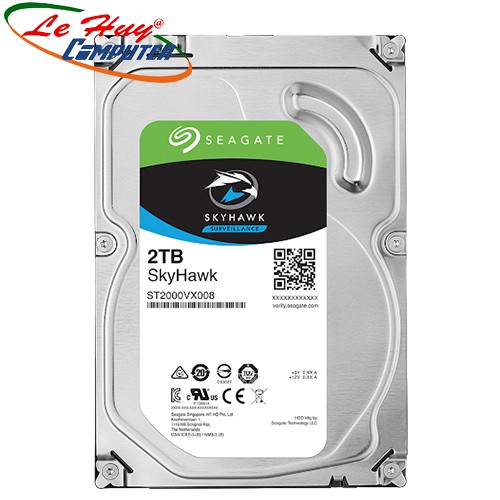 Ổ cứng HDD Seagate Skyhawk 2TB 3.5'' ST2000VX008 (Chuyên dụng cho Camera)