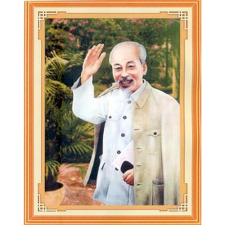 Tranh Thêu Chữ Thập (THÊU TOÀN BỘ) Bác Hồ Vẫy Tay Chào 222074 (KHÁCH TỰ THÊU) KT:54X73CM