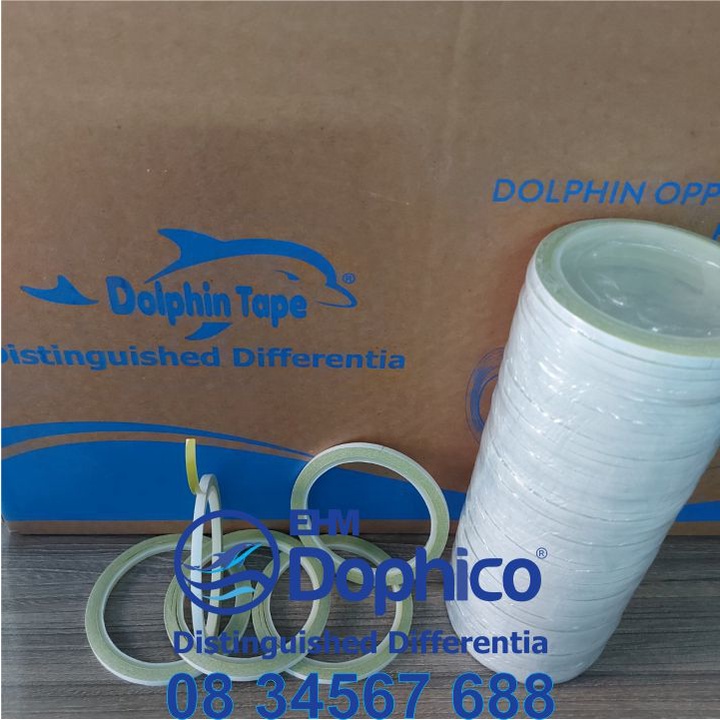 Băng dính 2 mặt vàng thêu bản rộng 5mm – Dùng trong công tác VPP, dán hồ sơ, bao thư, bưu thiếp, hộp quà..