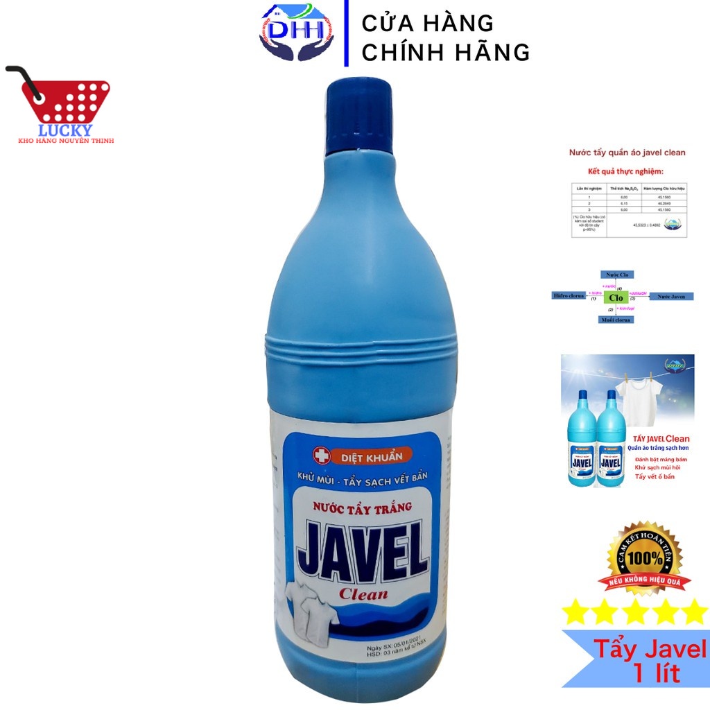 Chai Nước Tẩy Quần Áo Javel 1000ml Đậm đặc Mỹ Hảo- Sạch trắng quần áo