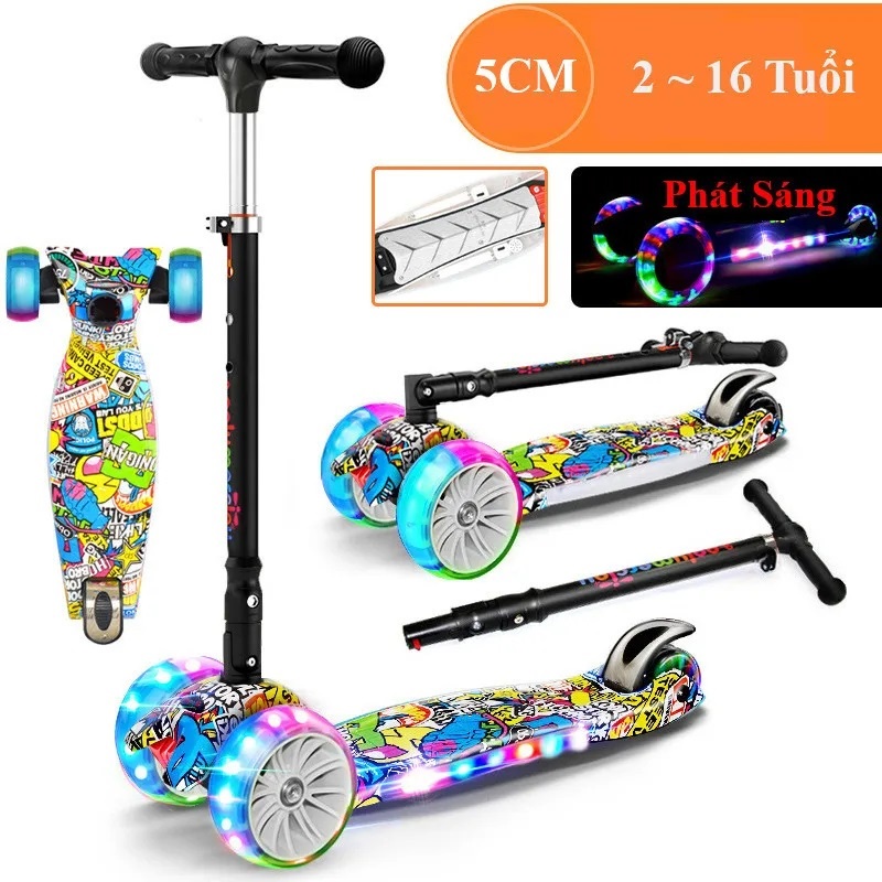 Xe Trượt Scooter Forbic Cao Cấp 3 Bánh Phát Sáng Siêu Đẹp Phù Hợp Cho Cả Bé Trai Và Bé Gái – Hàng Chính Hãng