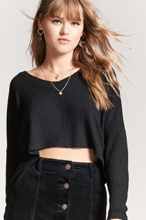 High-Low Waffle Knit Top hiệu Forever 21
