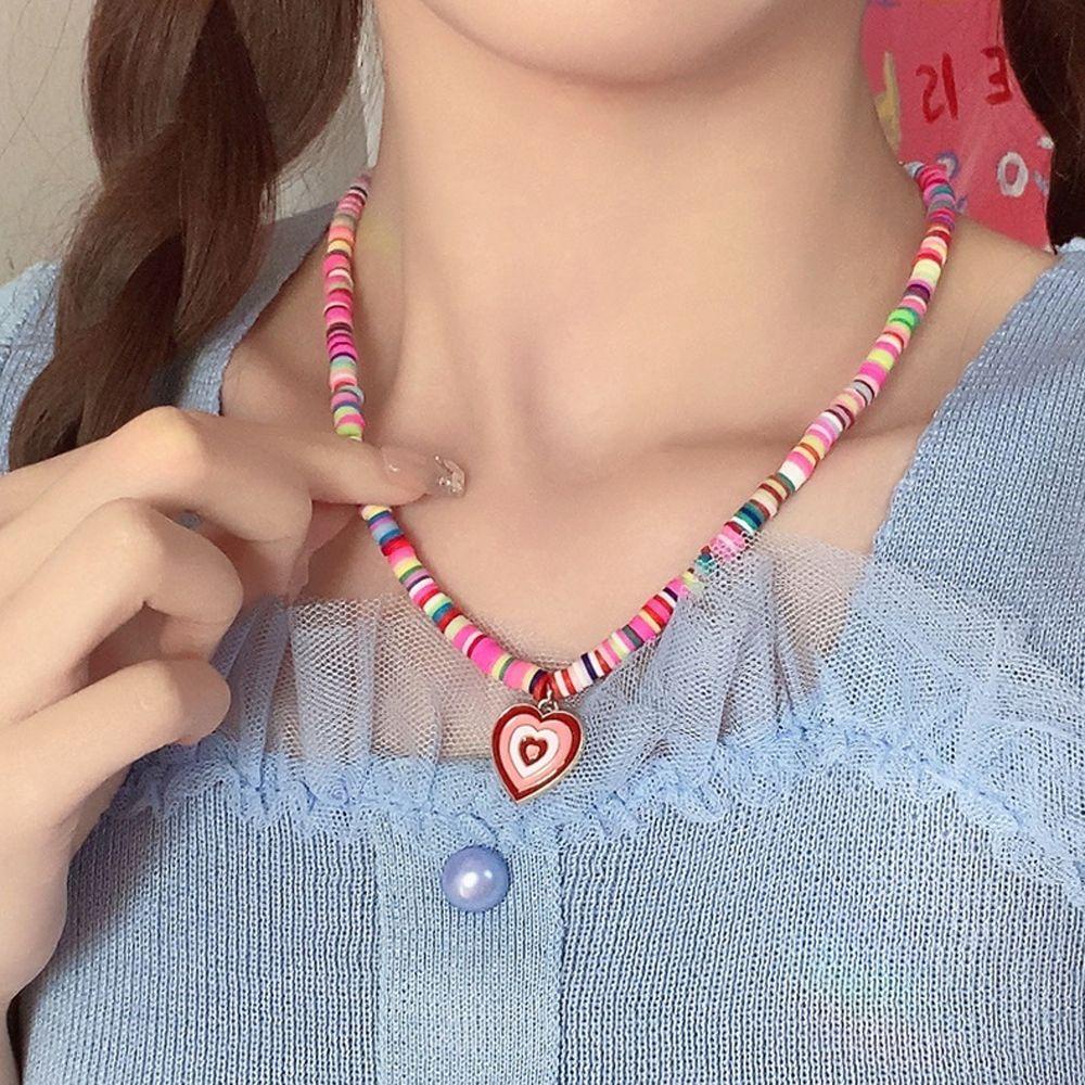 Vòng cổ Đất Sét Y2K Nhiều Màu Độc Đáo Phong Cách Hàn Quốc