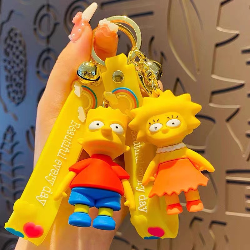 Móc Khóa Nhựa Pvc Hình Gia Đình Simpsons Hoạt Hình Dễ Thương