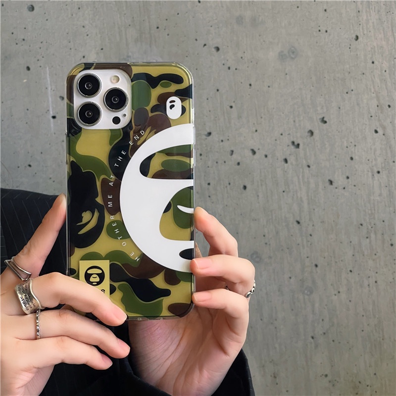 Thời Trang Ốp Điện Thoại Chống Sốc Họa Tiết bape Rằn Ri Cho iphone 15 14 13 12 11 pro max 12pro 13pro 13promax 12promax