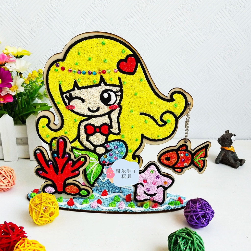 (Hàng Sẵn TP.HCM) Đồ chơi tô màu tranh mút xốp,Tranh tô màu bọt xốp Slime Gỗ 3D, Gỗ Slime cho bé tự ý sáng tạo.