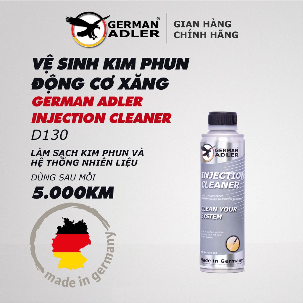 Vệ sinh kim phun, buồng đốt động cơ German Adler Injection Cleaner 300ml