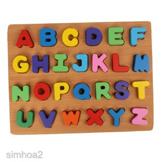 Kids Montessori Wooden 3D Letter Toys Digital Matching Educational Board