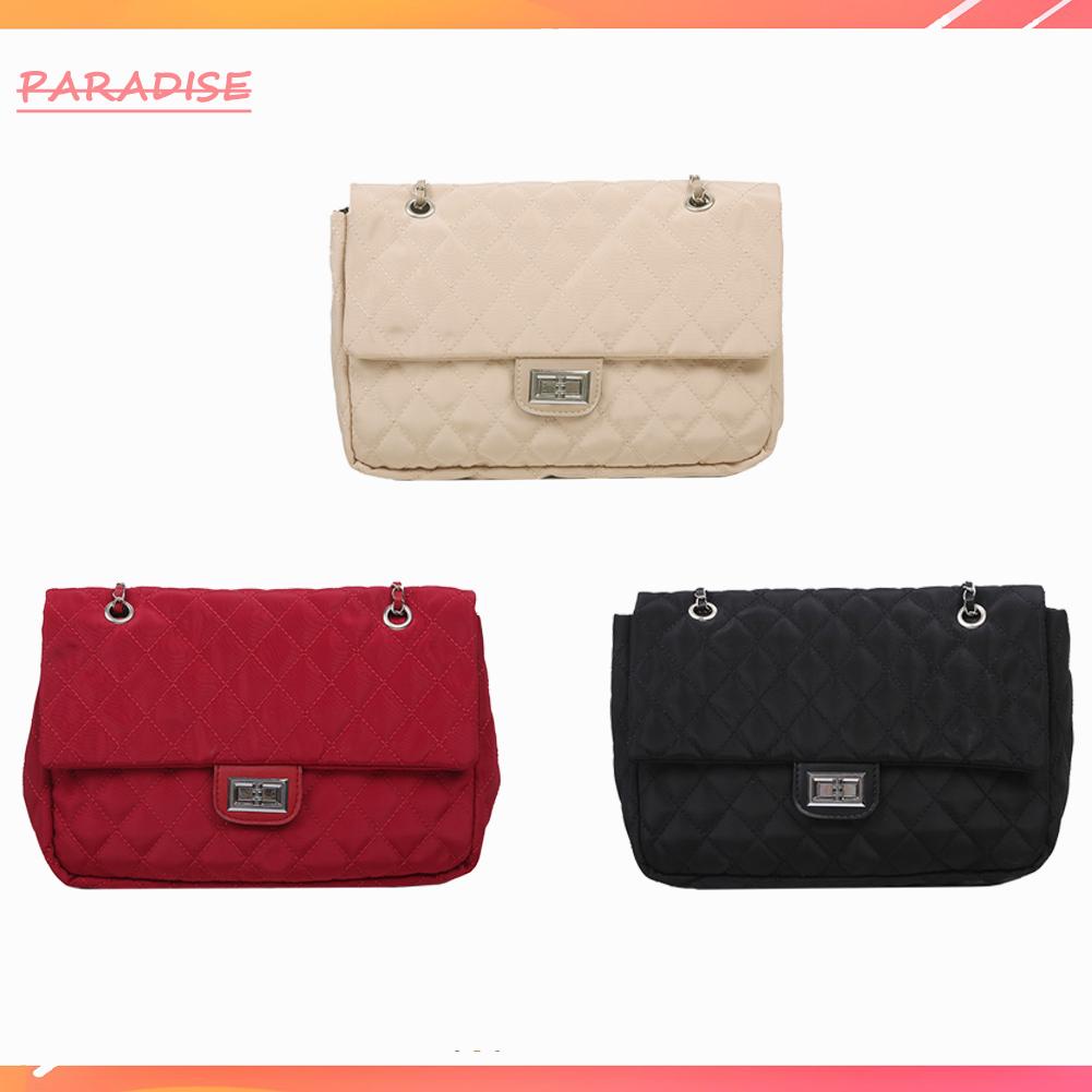 Túi tote đeo vai bằng nylon họa tiết kẻ sọc thời trang nữ