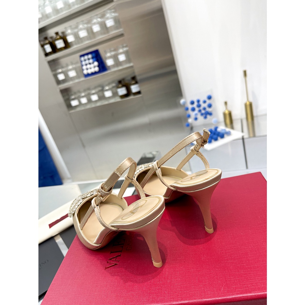 Giày cao gót da thật thời trang nữ cao cấp Valentino V sành điệu, thanh lịch và cá tính