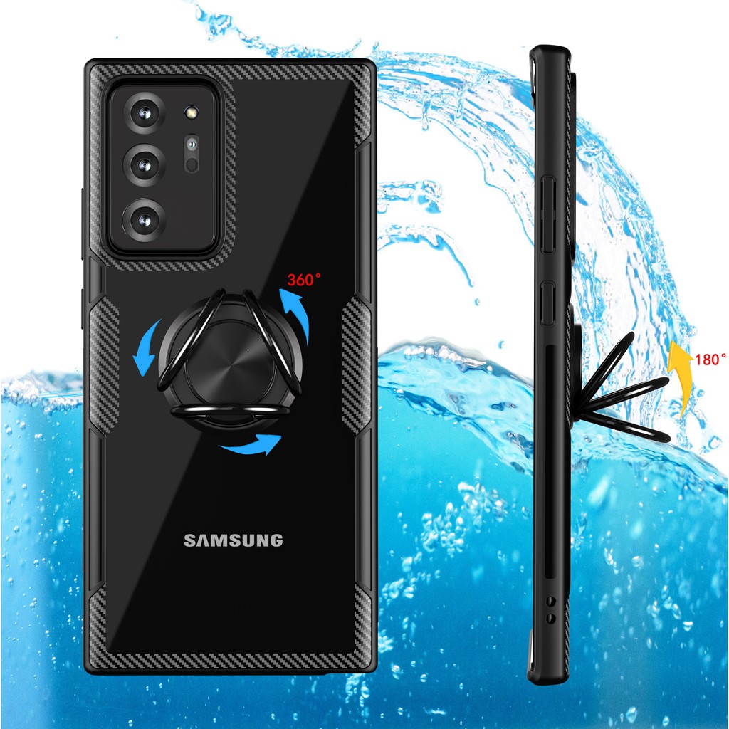 Ốp lưng Samsung Note 20 Ultra / S22 Ultra chống sốc giá đỡ Iring lưng trong viền màu cao cấp
