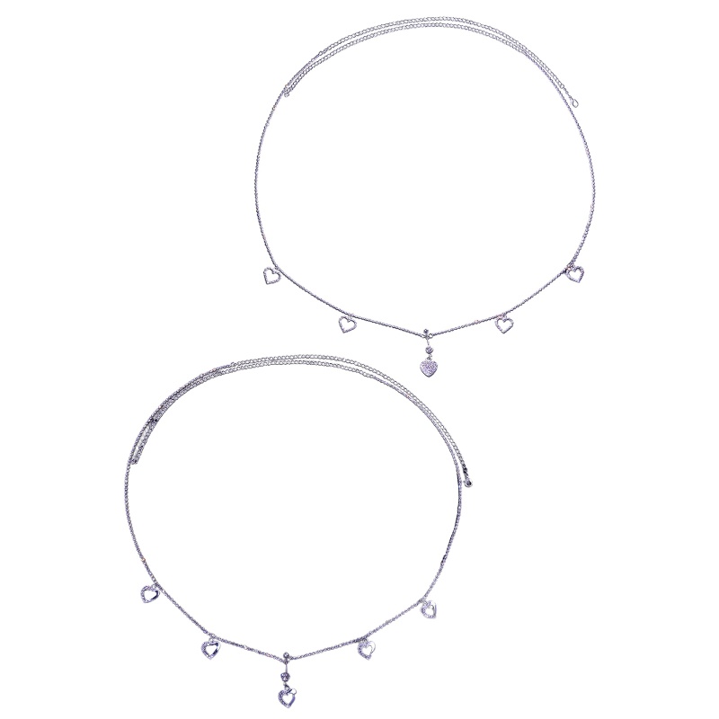 Dây Thắt Lưng Một Lớp Đính Trái Tim Lấp Lánh Dành Cho Nữ