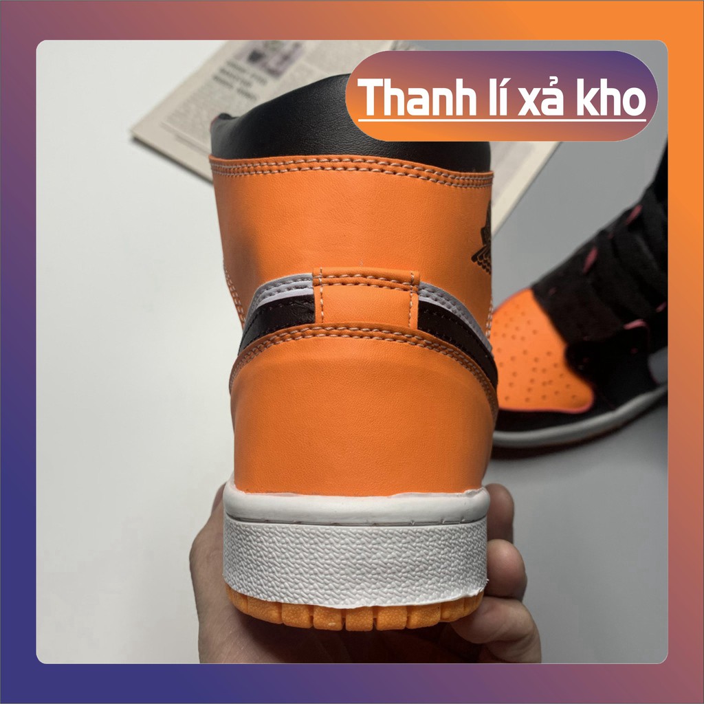 [FREESHIP] Giày Jordan, Giày Sneaker JD Cổ Cao Màu Cam Đen Da Lộn Cao Cấp, Đế Khâu Full Box Đủ Size Nam Nữ