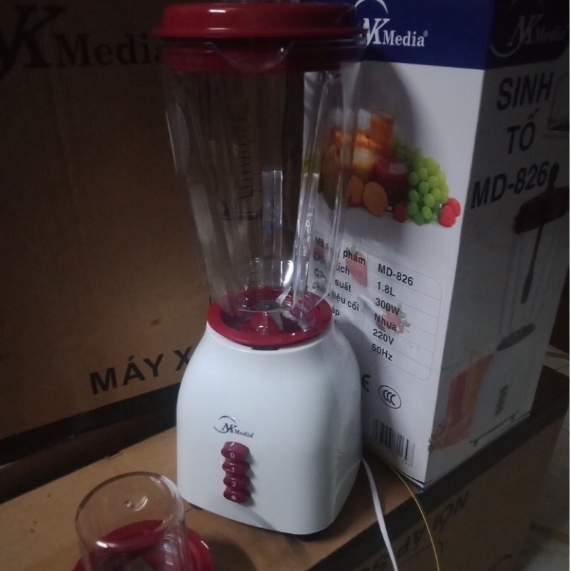 Máy Xay Sinh Tố Cầm Tay Đa Năng NK Media 826 2 Cối Nhựa Kháng Khuẩn Công Suất 300W