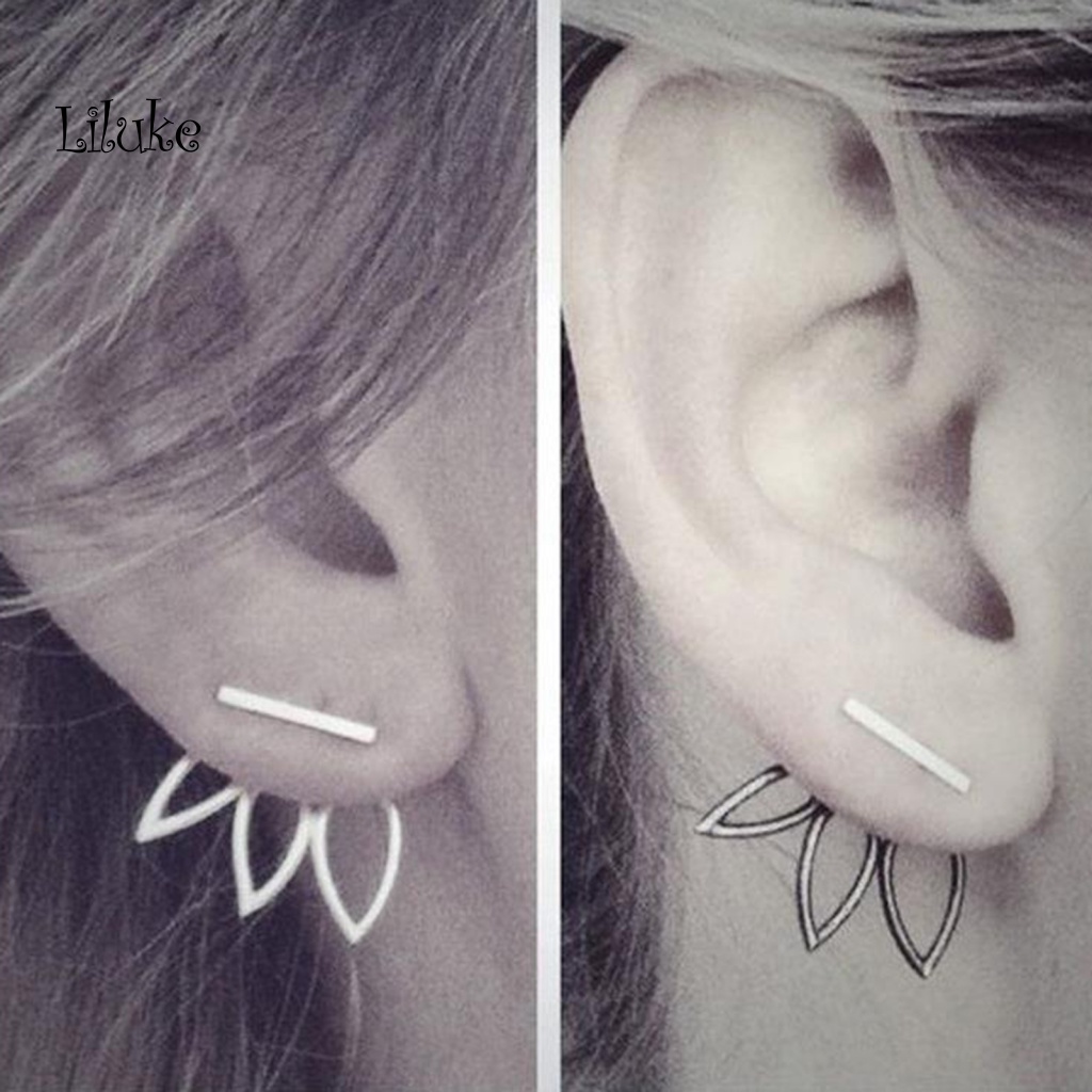 Đôi Khuyên Tai HìNh Hoa Sen ĐíNh Kim Cương Giả ThờI Trang Cho Nữ