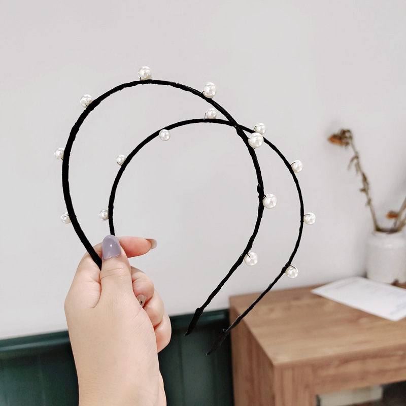 Băng Đô Cài Tóc Đính Ngọc Trai Đơn Giản Phong Cách Hàn Quốc