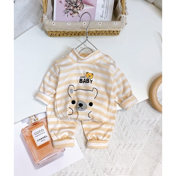 MINKY MOM Bộ Thu Đông cổ 5P siêu yêu cho bé, Túi Zip Cực Xịn