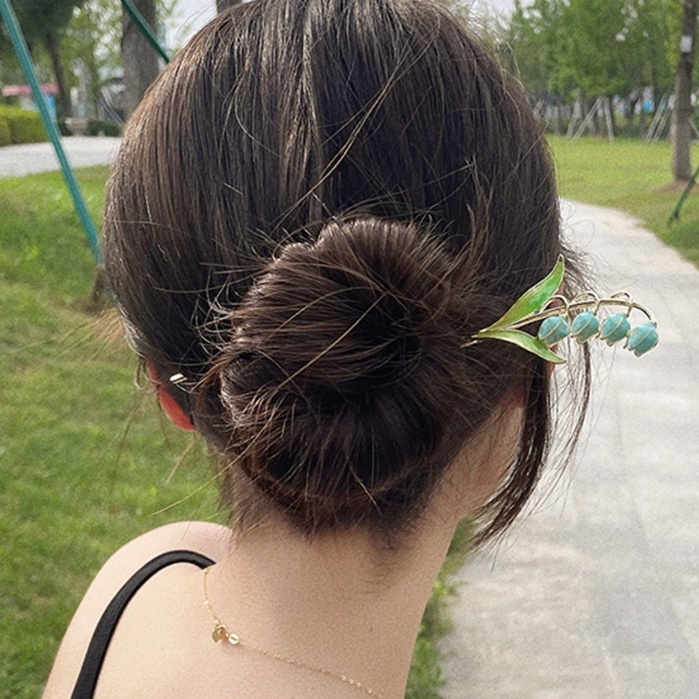 Kẹp Tóc Càng Cua Lớn Đính Hoa Lan Thanh Lịch Cho Nữ