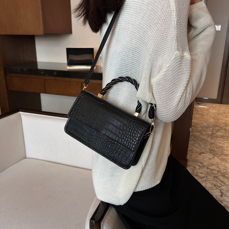 Túi đeo chéo JASMIN NOIR giả da cá sấu thời trang nữ