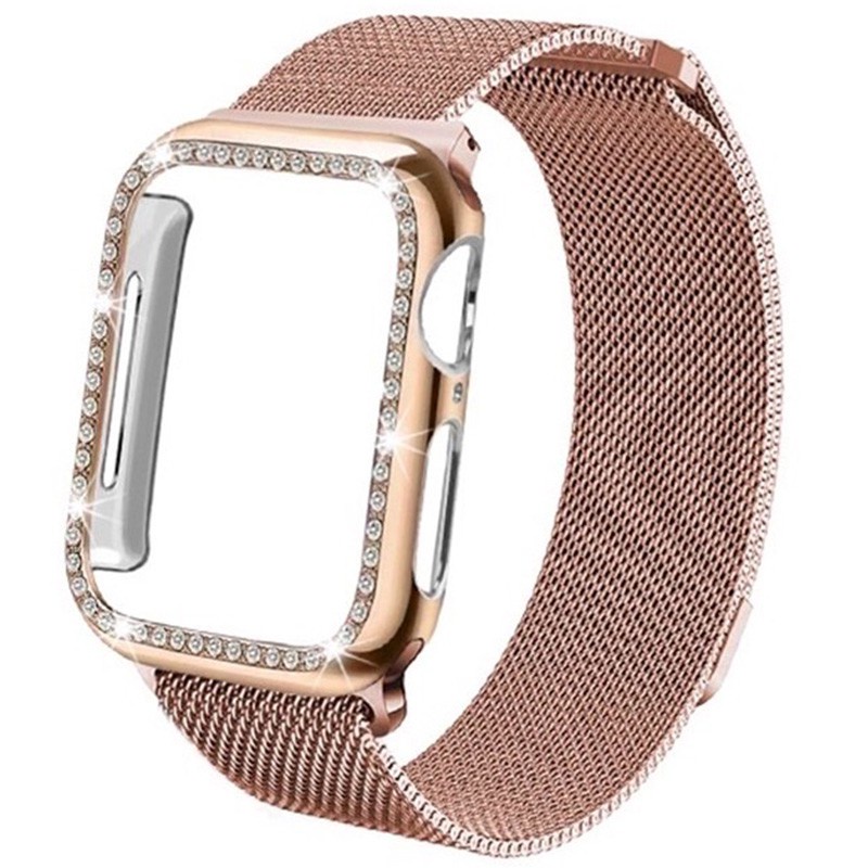 Vỏ và dây đeo inox milanese thích hợp cho đồng hồ thông minh Apple Watch 6 Se 5 Iwatch 42mm 38mm 4 3 21