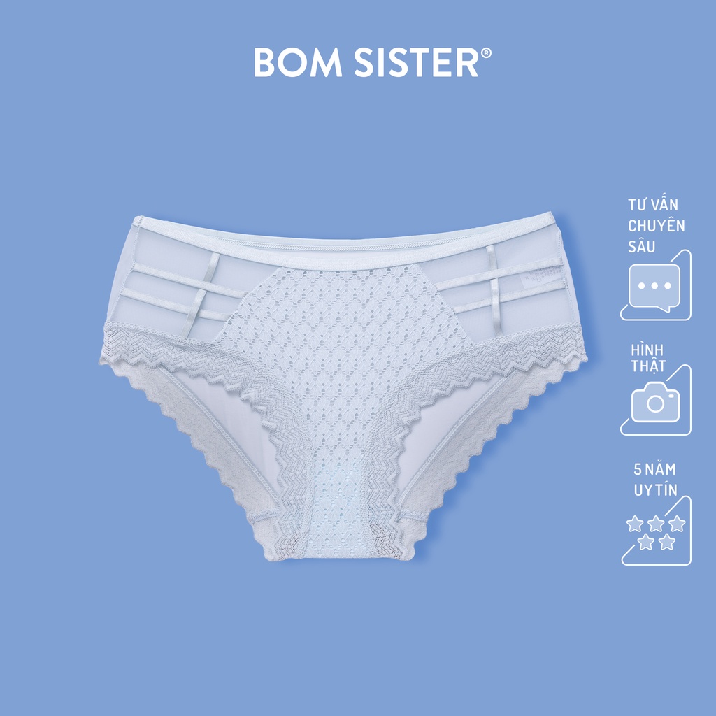 [Mã FARSBR99A giảm 10% đơn 99K] Quần lót lưới phối ren màu trơn BOM SISTER Q6046