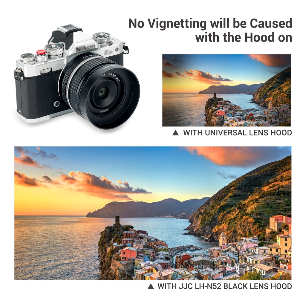 JJC LH-N52 Nắp che ống kính bằng kim loại cho Ống kính Nikon Nikkor Z 28mm f/2.8, Nikon Nikkor Z 28mm f/2.8 (SE),  Nikon Nikkor Z 40mm f/2