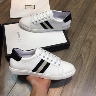 Giầy Da gucci Đen trắng