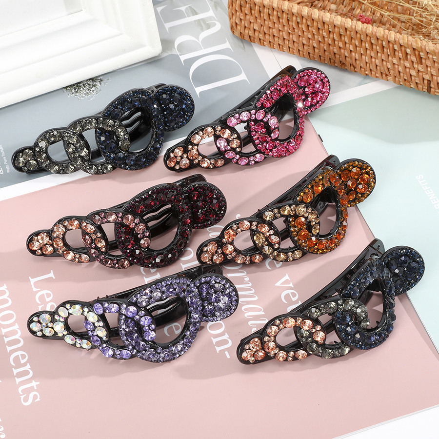 Kẹp tóc đính đá pha lê nhiều màu sắc phong cách retro cho nữ