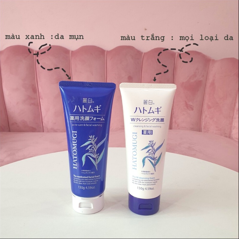 Sữa rửa mặt Hatomugi chiết xuất Ý Dĩ làm sáng da 130g Reihaku Hatomugi Facial Foam