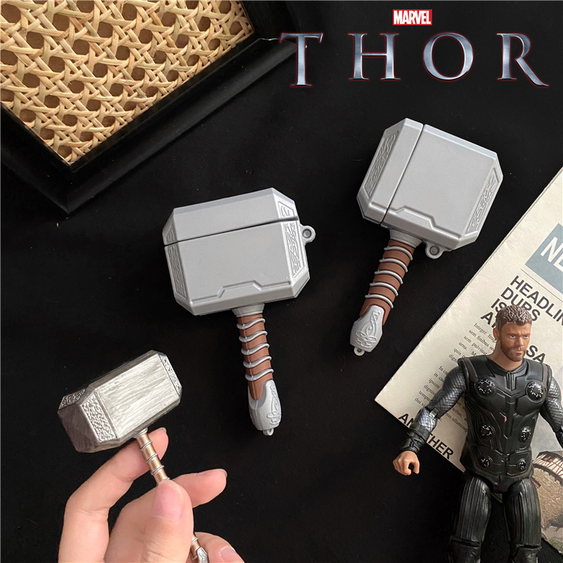 MARVEL Ốp Bảo Vệ Hộp Đựng Tai Nghe Airpods 1 / 2 / 3 Pro Hình Búa Thor Xinh Xắn