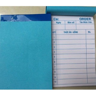 10 quyển Order/Cùi xé 2 liên 7 x 10 (50 bộ) - 100 tờ