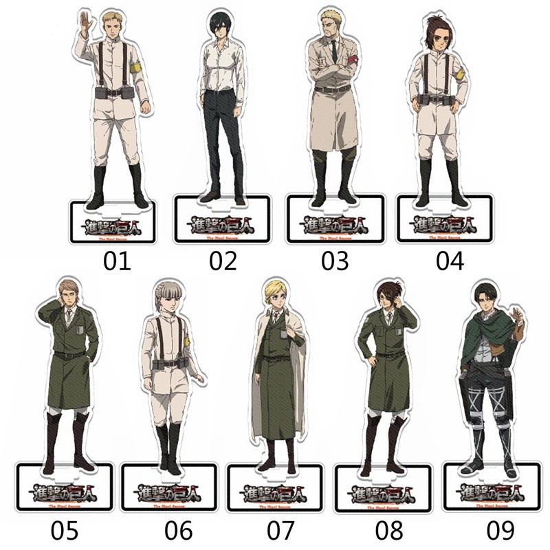 Mô hình nhân vật Levi Rivaille Battling đứng bằng acrylic trong Attack on Titan trang trí bàn làm việc