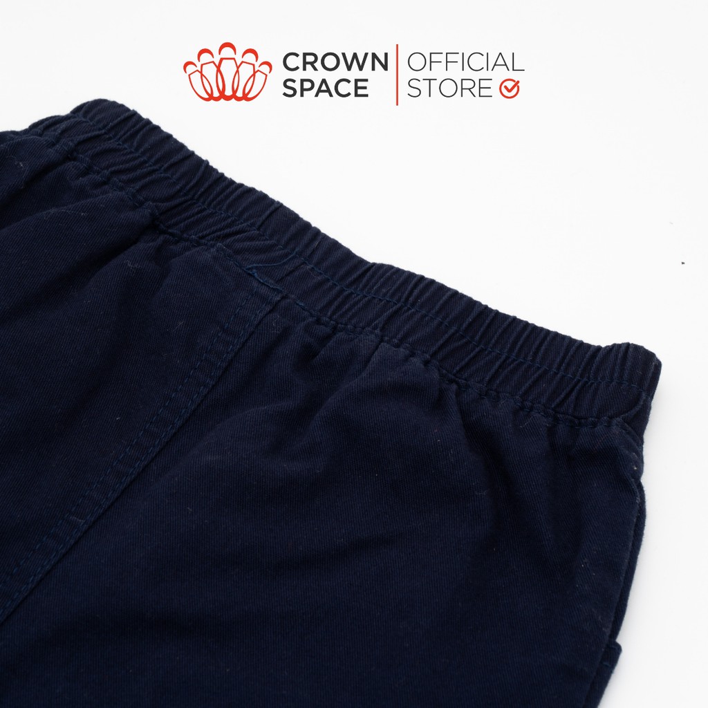 Quần Sooc Bé Trai CrownSpace Xanh Navy CKBS2610908.NV Chất Liệu Cotton Thoáng Mát Size 4-8