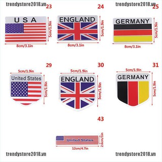 Miếng dán trang trí xe hơi bằng hợp kim nhôm hình cờ Mỹ độc đáo