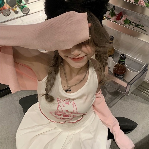 Áo dây ZHELIHANGFEI dệt kim dáng ngắn thời trang trẻ trung