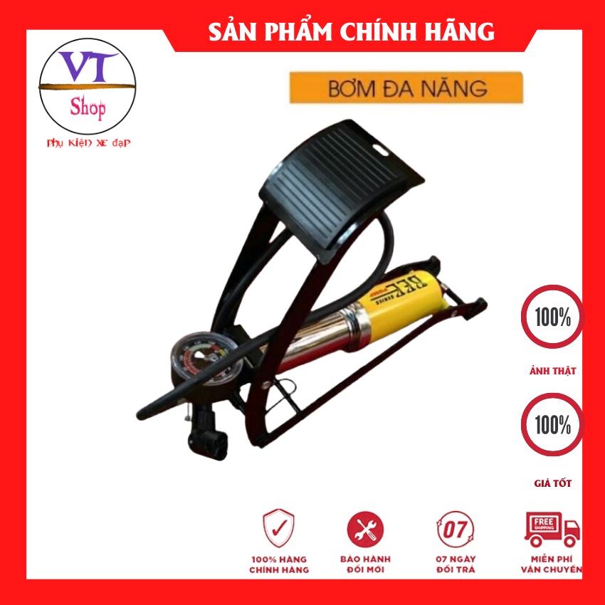 Bơm hơi đạp chân 1 xilanh BEE xe máy , xe đạp , bóng , hồ bơi [ BƠM CHÂN ]