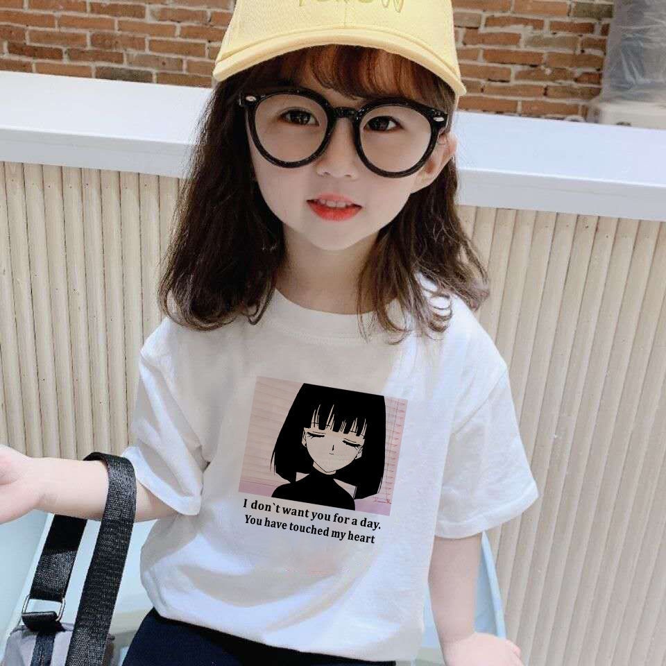 Áo Thun Cotton Tay Ngắn In Họa Tiết Hoạt Hình Thời Trang Mùa Hè Dành Cho Bé Gái