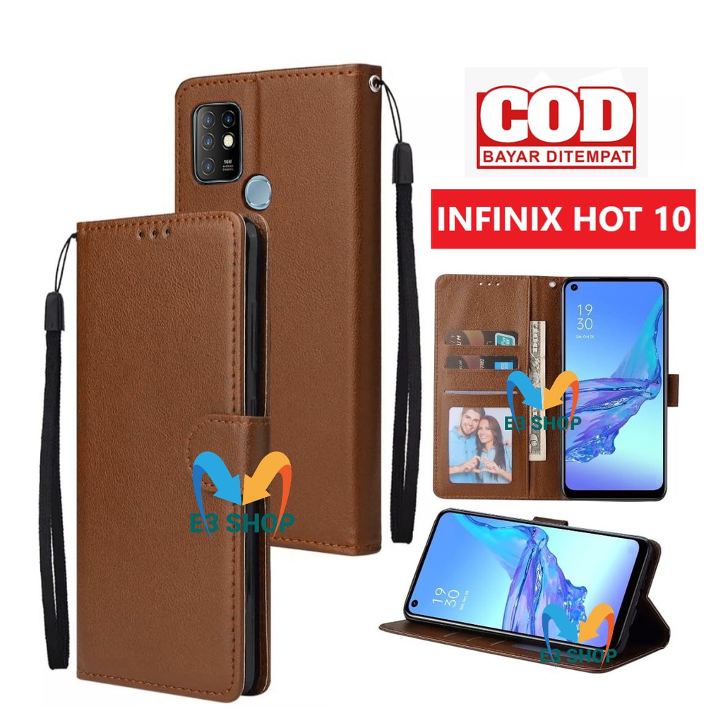 Bao Da Điện Thoại Nắp Lật Kèm Ngăn Đựng Thẻ Cho Infinix Hot 10 Mobile