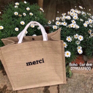 Túi vải bố Merci Hàng Có Sẵn/ Ảnh Shop Chụp