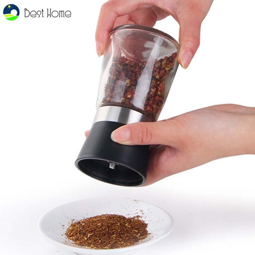 Dụng cụ xay tiêu thủy tinh đa năng cầm tay, máy xay tiêu mini, đồ say tiêu, hũ xay tiêu, bình đựng hạt tiêu