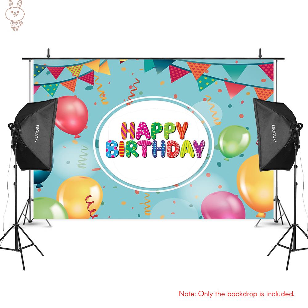 Phông Nền Chụp Ảnh Chữ Happy Birthday # 3279 Cỡ 7x5ft