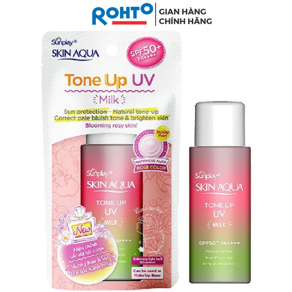Sữa Chống Nắng Nâng Tông Sunplay Skin Aqua Tone Up UV Happiness Aura (Rose) 50g
