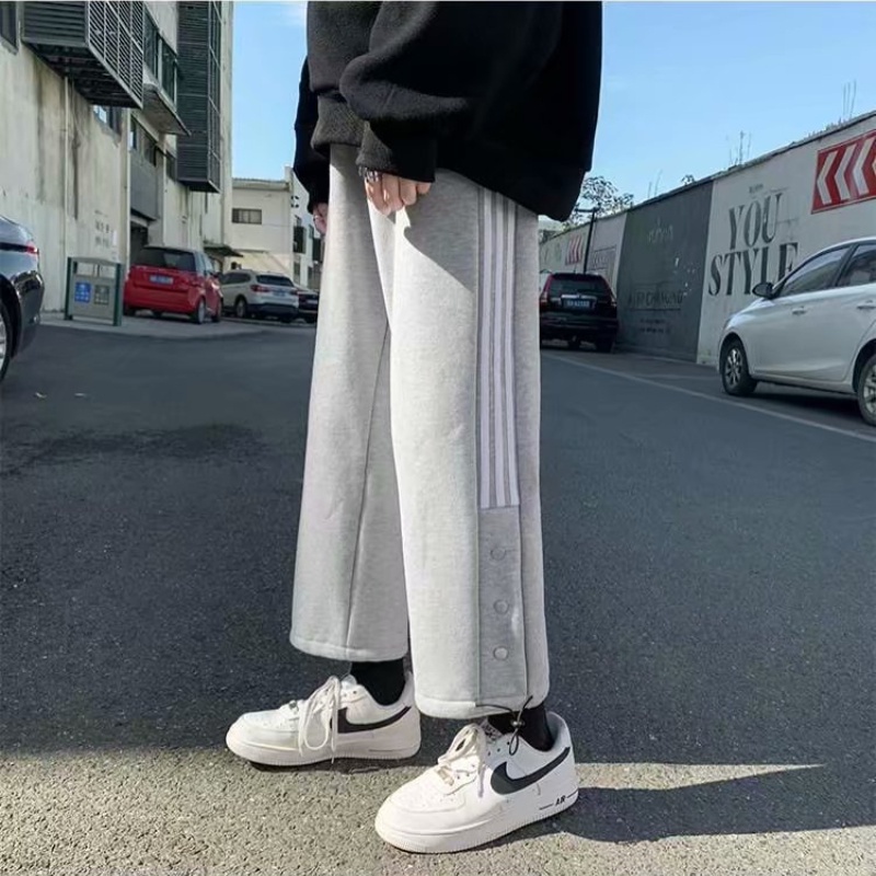 【M-3XL】Quần Dài thể thao dáng rộng ba hàng khuy thoải mái thời trang cho nam