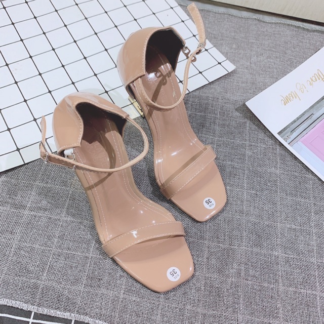 [Hot trend sỉ lẻ sz] Giày sandal cao gót Ys 8p quai ngang hành vnxk cao cấp