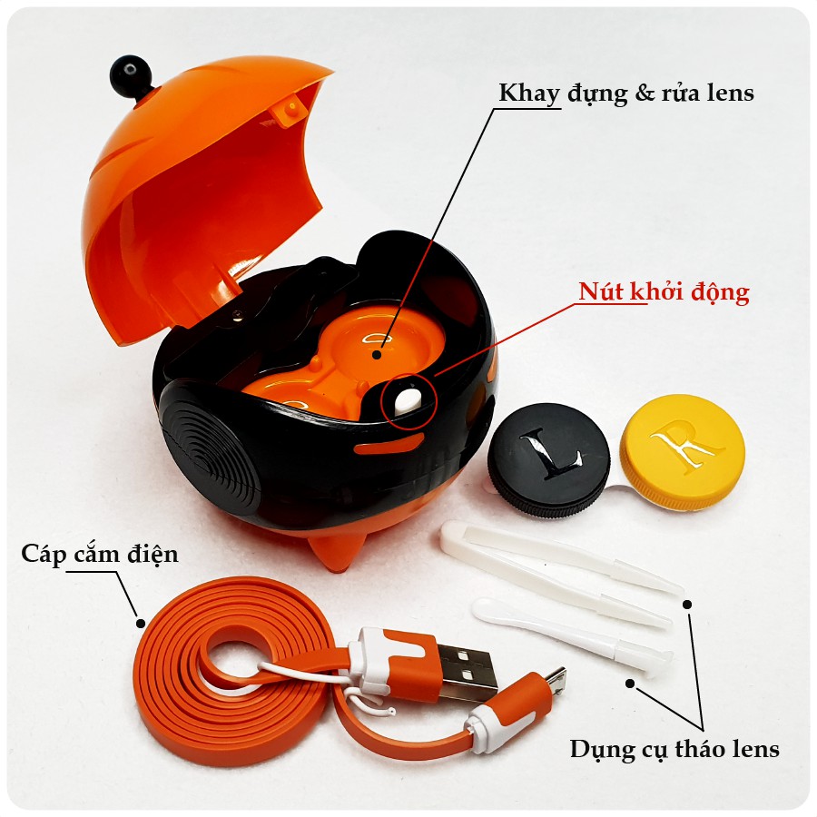 [𝗟𝗔̀𝗠 𝗦𝗔̣𝗖𝗛 𝗟𝗘𝗡𝗦] Robot ANN365 - Full Bộ Máy Rửa Lens Tự Động: Cáp Điện + Khay Pin + Khay Lens + Cây Gắp)