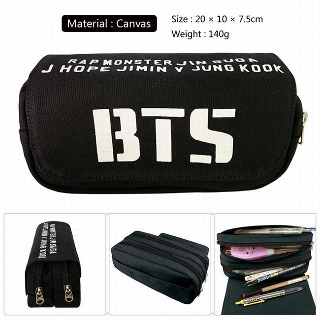 Bóp Viết Vải Canvas Khóa Kéo Sức Chứa Lớn Phong Cách Bts Hàn Quốc Cho Nữ Sinh Juni