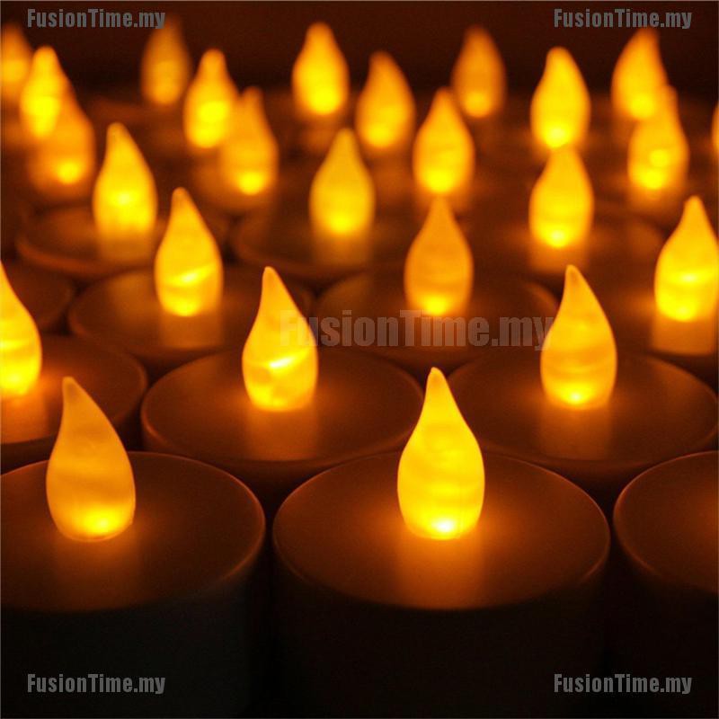 Set 12 Nến Đèn Led Nhấp Nháy Chạy Bằng Pin